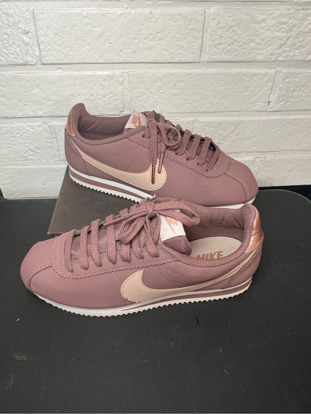 Nike Women's Mauve Pink & Rose Gold Classic Cortez-Style Sneakers